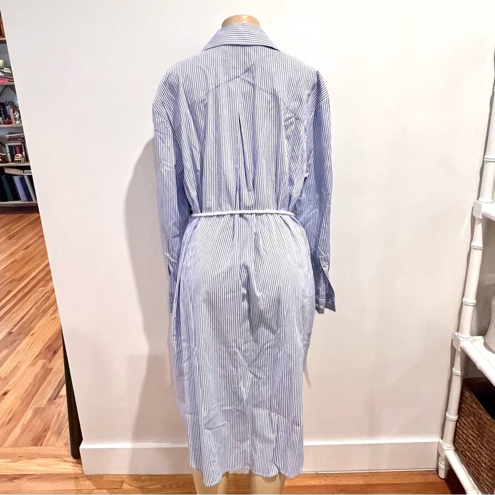 New 11 Honore Striped Amena Shirtdress Sz 16 Long Sleeve Midi Cotton Shirt Dress - Picture 7 of 8